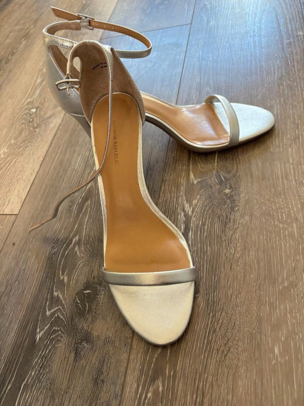 Banana Republic Silver Strappy High Heel Sandals New